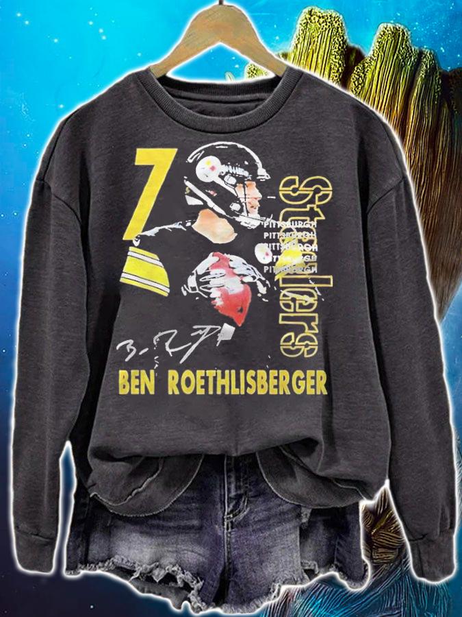Ben Roethlisberger 7 Steelers Pittsburgh signature 2022 T-shirt t-shirt sweatshirt