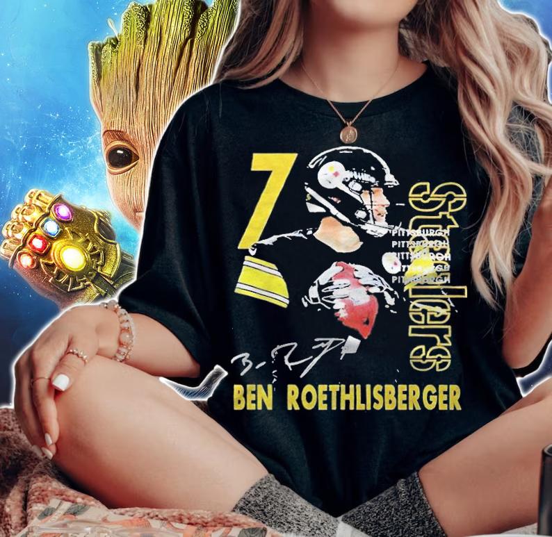 Ben Roethlisberger 7 Steelers Pittsburgh signature 2022 T-shirt t-shirt woman shirt