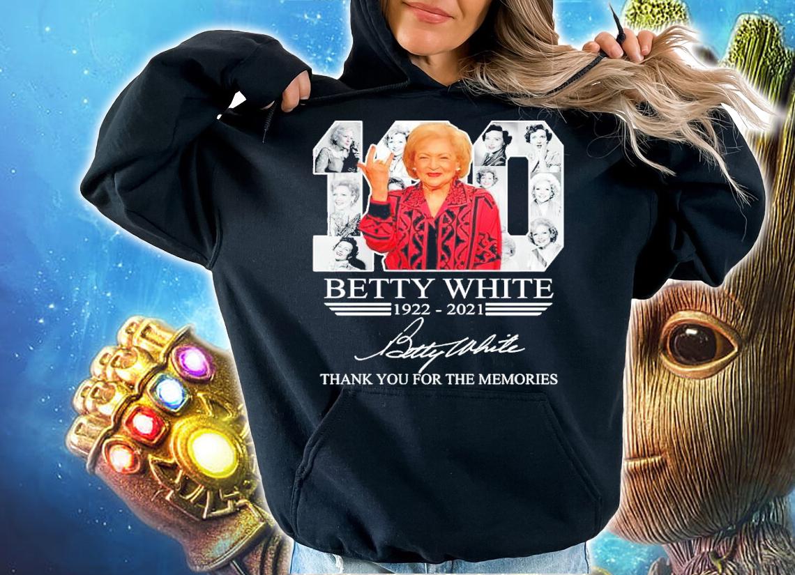 Betty White 1922-2021 signature thank you for the memories shirt t-shirt hoodie