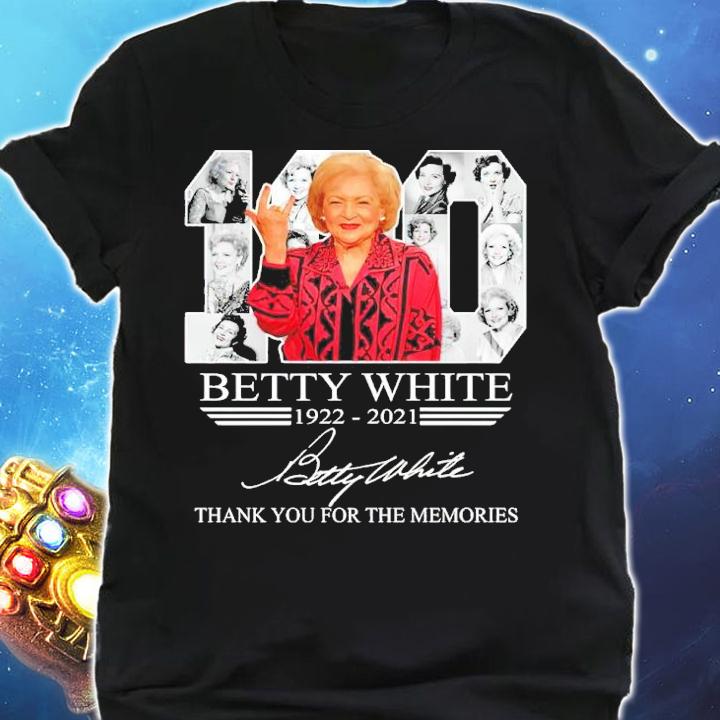 Betty White 1922-2021 signature thank you for the memories shirt t-shirt shirt