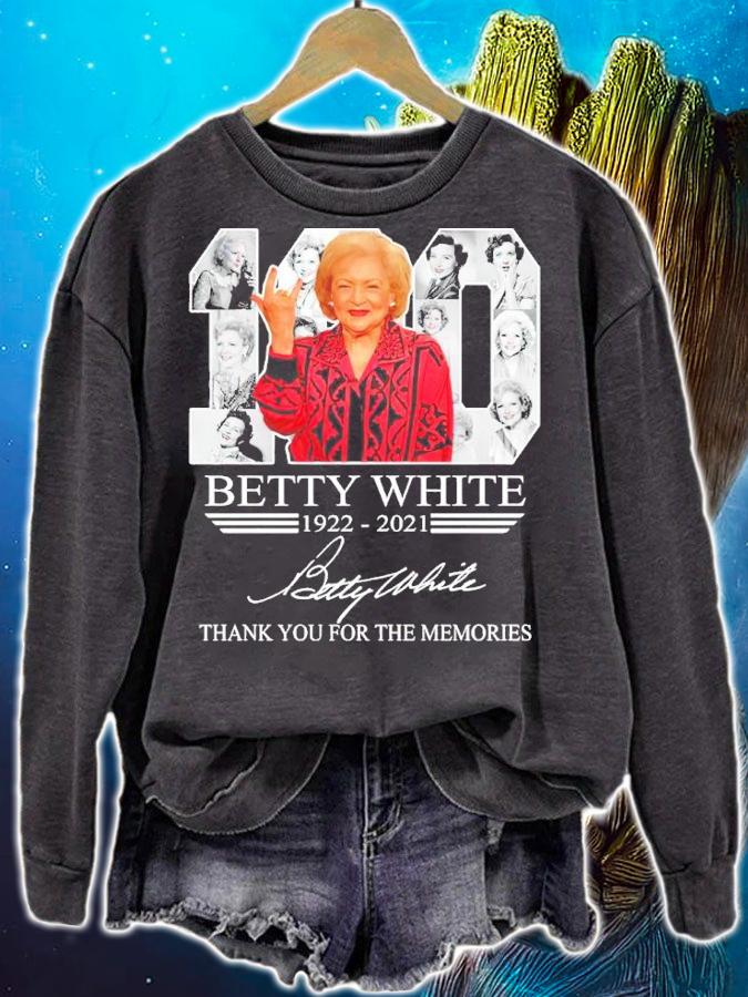 Betty White 1922-2021 signature thank you for the memories shirt t-shirt sweatshirt
