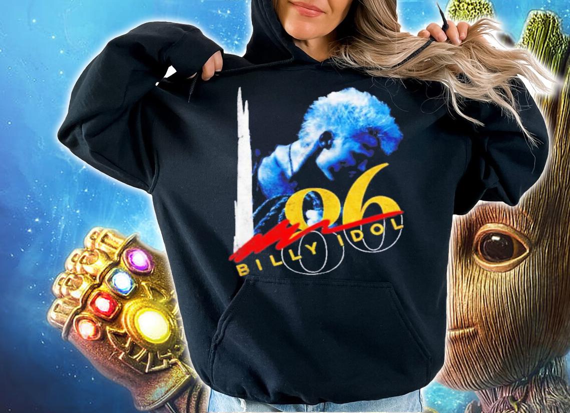 Billy Idol 1986 Whiplash Smile Tour Band Concert Shirt t-shirt hoodie