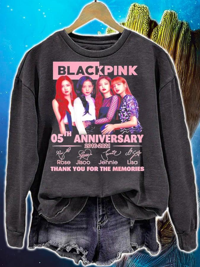 Blackpink 05th Anniversary 2016-2021 Signatures Thank You For The Memories t-shirt sweatshirt