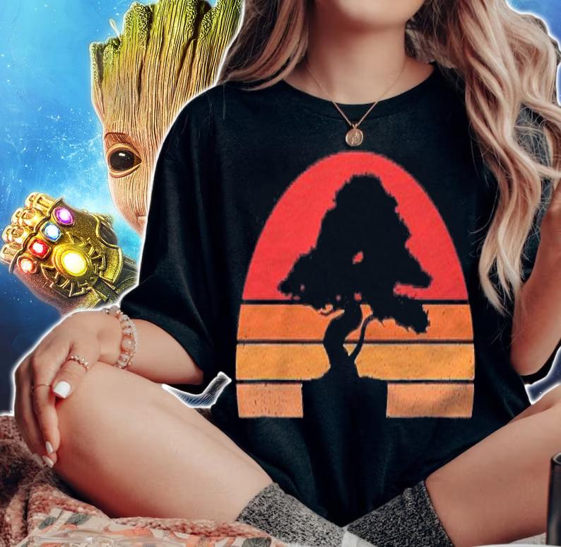 Bonsai Silhouette Retro Vintage Distressed T-shirt t-shirt woman shirt