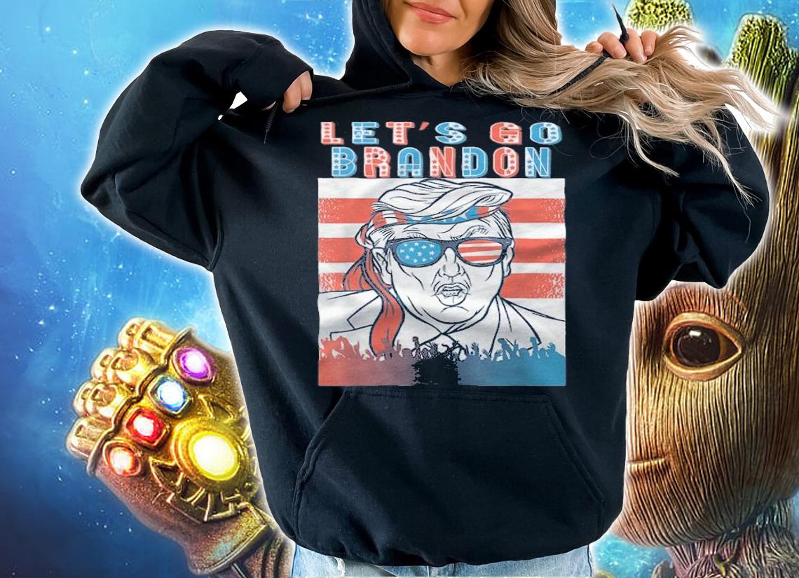F Joe Biden let's Go Brandon Graphic Donald Trump USA Flag T-Shirt t-shirt hoodie
