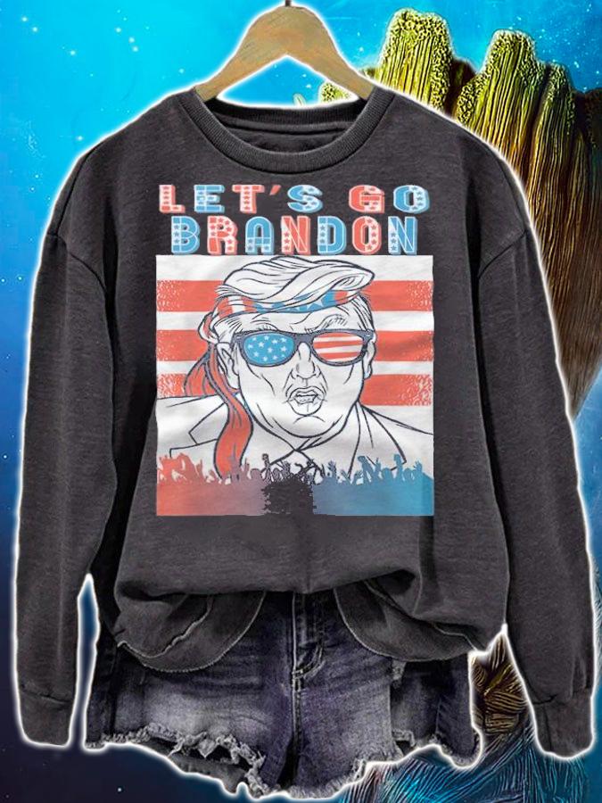 F Joe Biden let's Go Brandon Graphic Donald Trump USA Flag T-Shirt t-shirt sweatshirt