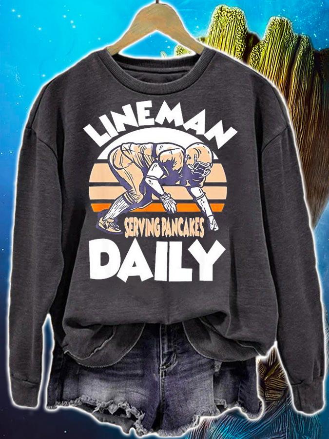 Lineman Serving Pancakes Daily Football Offense T-Shirt t-shirt sweatshirt