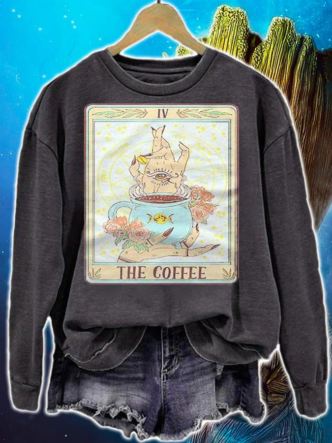 The Coffee Funny Coffee Tarot Card Witchy Caffeine Coffee Shirt t-shirt sweatshirt