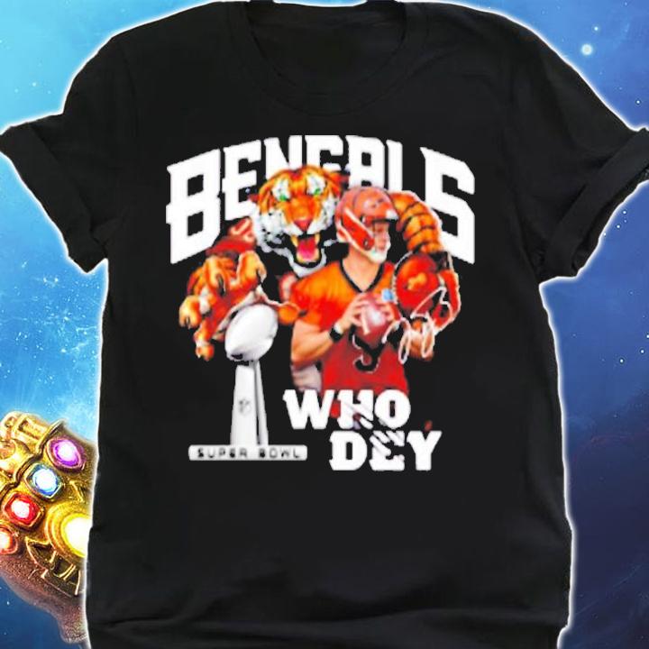 Cincinnati Bengals 9 Joe Burrow Who Dey Champion Super Bowl Signature T-Shirt t-shirt shirt
