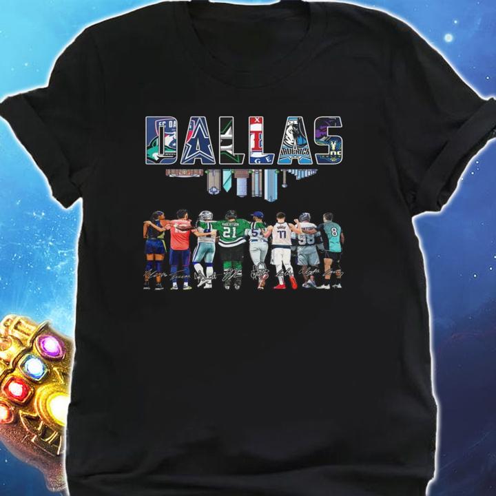 Dallas Sports Teams Signatures Dallas Stars Dallas Mavericks Cowboys t-shirt shirt
