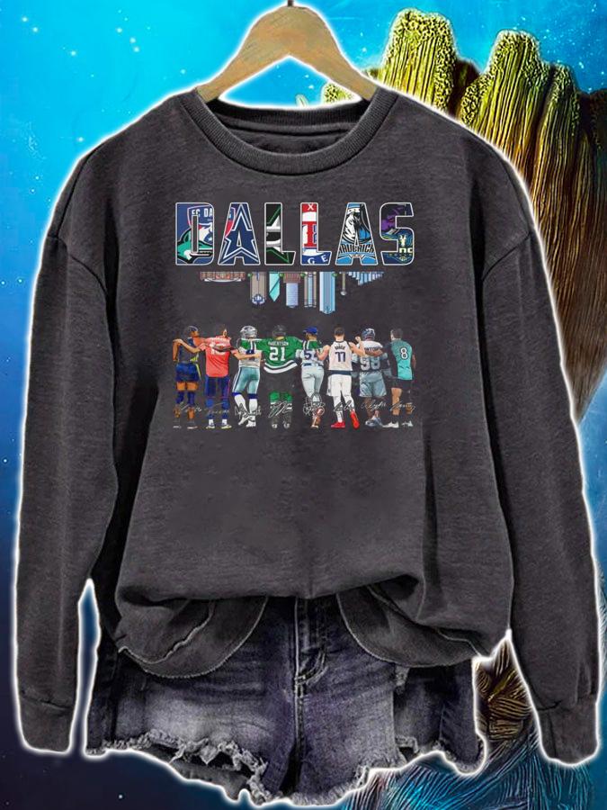 Dallas Sports Teams Signatures Dallas Stars Dallas Mavericks Cowboys t-shirt sweatshirt