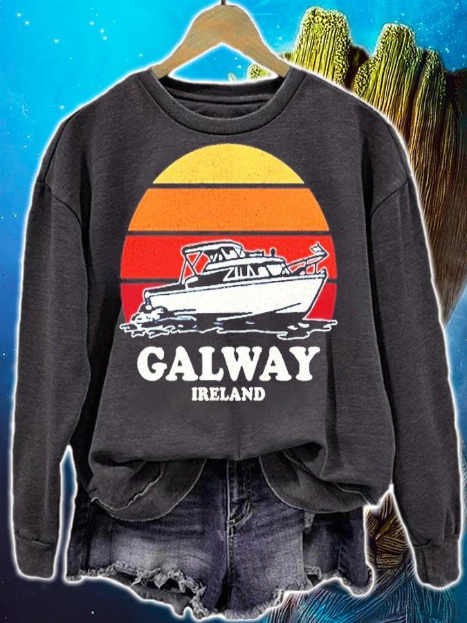 Galway Ireland Vintage Boating 70S Retro Boat Design T-Shirt t-shirt sweatshirt