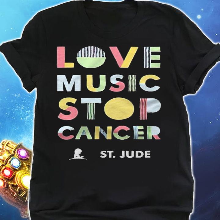 Love music stop cancer St.Jude T-shirt t-shirt shirt