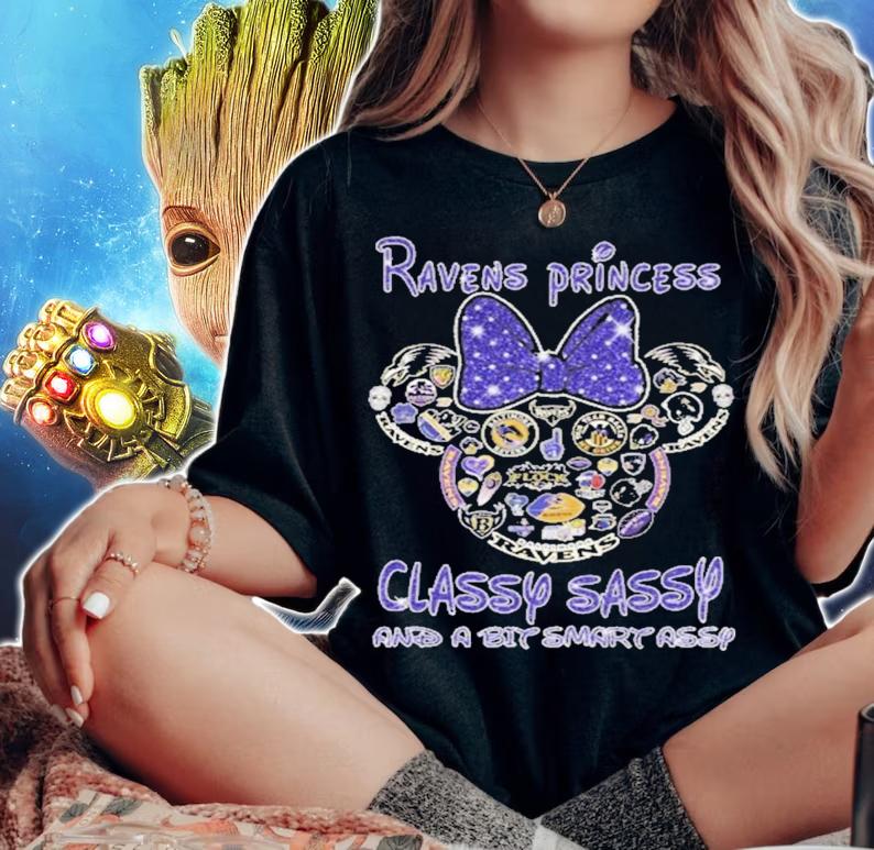 Minnie Mouse Baltimore Ravens Princess Classy Sassy And A Bit Smart Assy t-shirt woman shirt