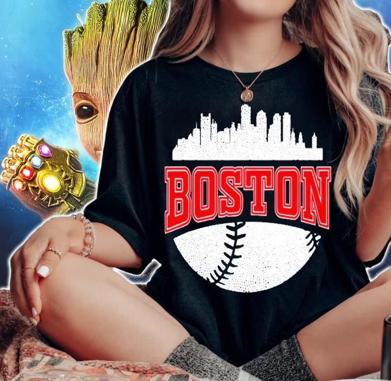 Vintage Boston Baseball Retro City Skyline T-Shirt t-shirt woman shirt