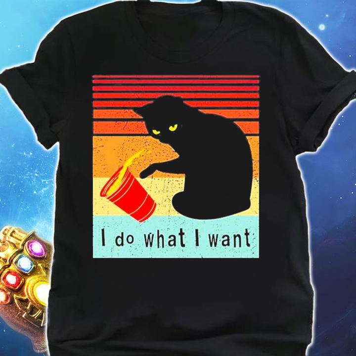 I Do What I Want Black Cat Vintage T-Shirt t-shirt shirt
