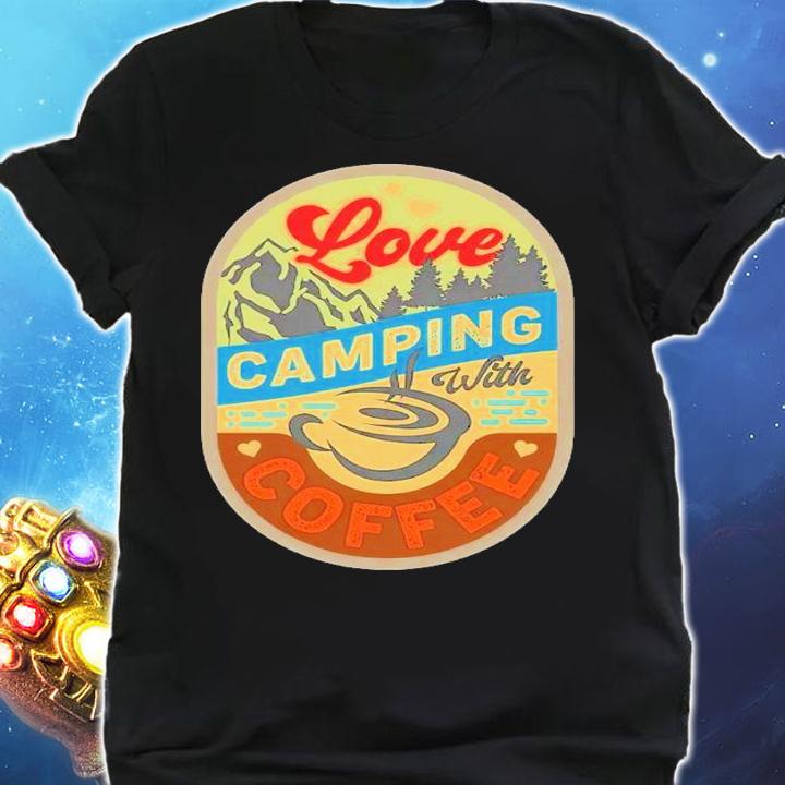 Love Camping With Coffee Retro Shirt t-shirt shirt