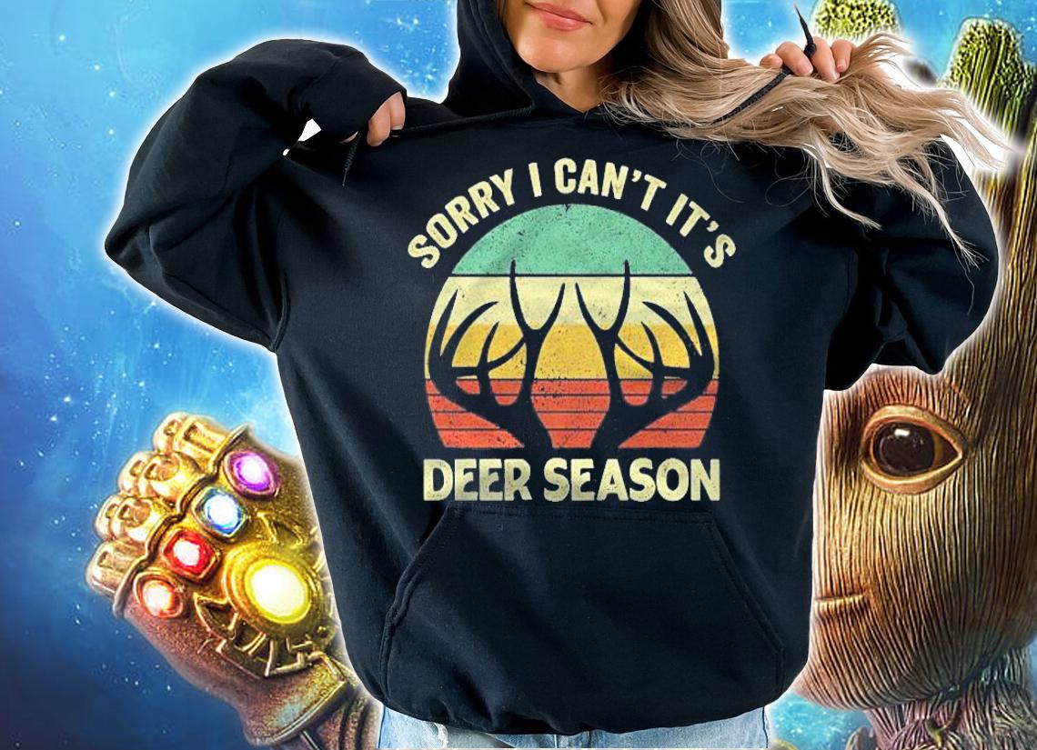 Sorry I Cant Its Deer Season Retro Sunset Hunting Lover Gift Shirt t-shirt hoodie