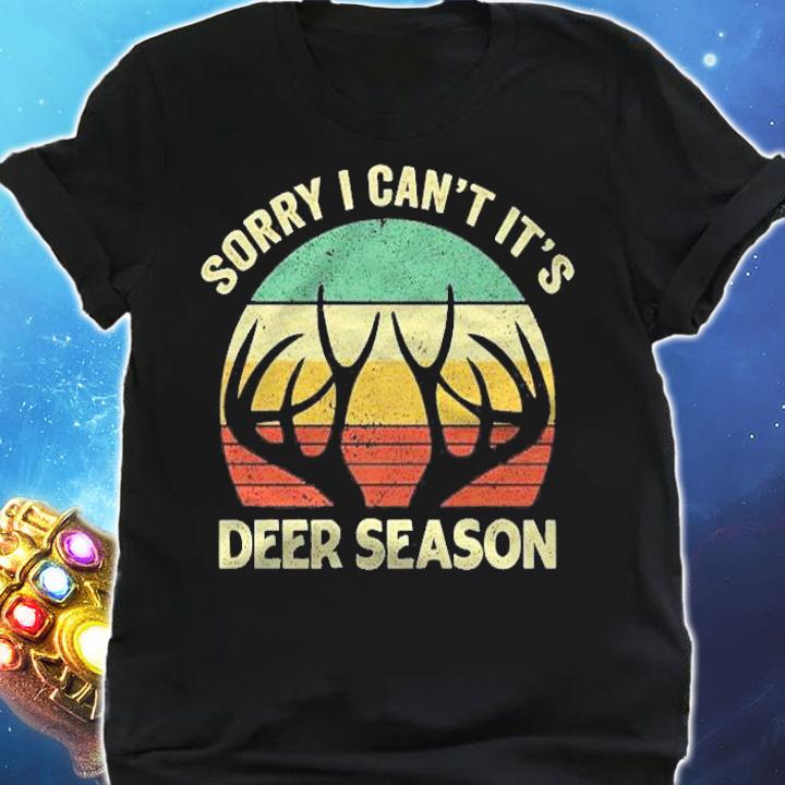 Sorry I Cant Its Deer Season Retro Sunset Hunting Lover Gift Shirt t-shirt shirt