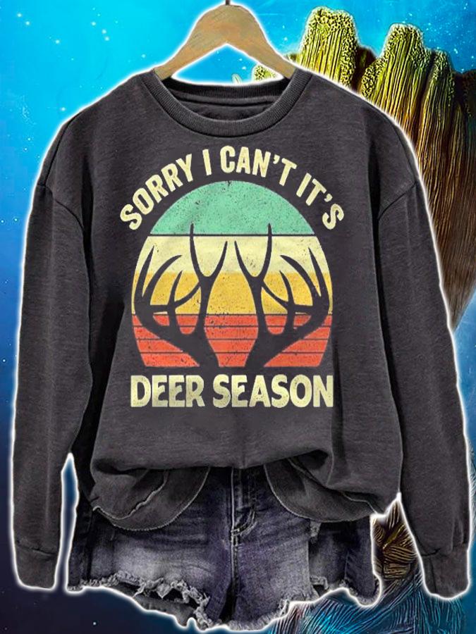 Sorry I Cant Its Deer Season Retro Sunset Hunting Lover Gift Shirt t-shirt sweatshirt