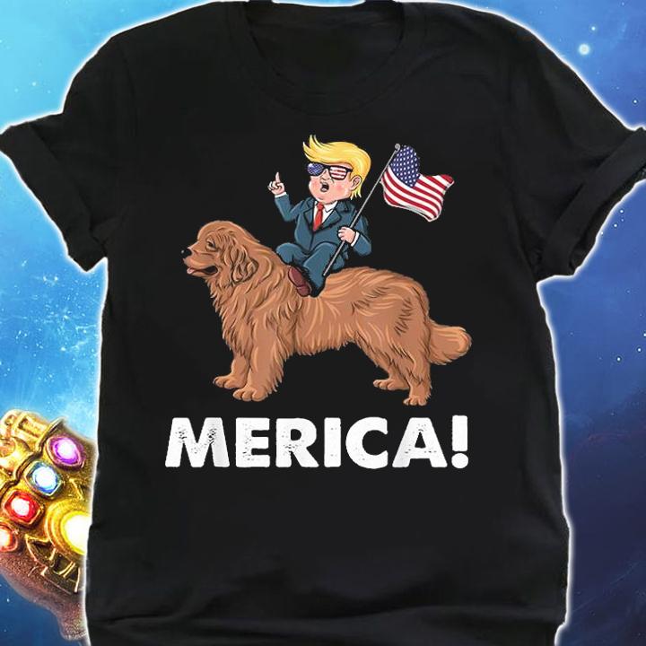 Trump Merica NewFoundLand Dog American Hero 4th of T-Shirt t-shirt shirt