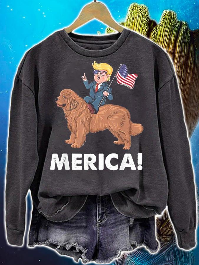 Trump Merica NewFoundLand Dog American Hero 4th of T-Shirt t-shirt sweatshirt