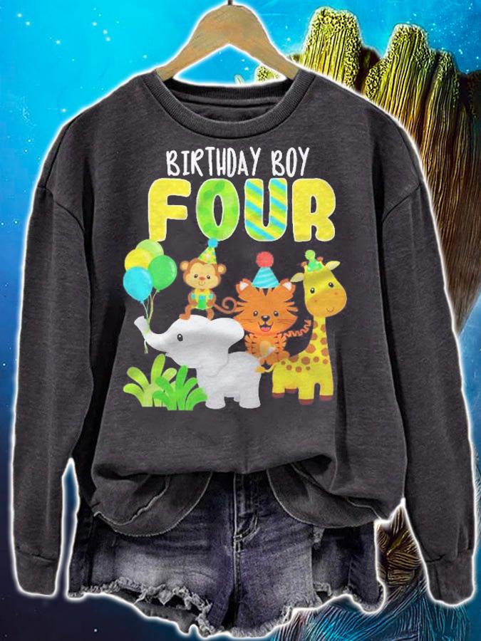 Zoo Safari Jungle Animals 4Th Birthday 4 Years Old Birthday Shirt t-shirt sweatshirt