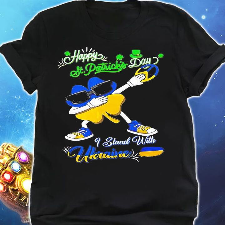 Dabbing Shamrock St Patricks Day I Stand With Ukraine Love Ukraine T-Shirt t-shirt shirt