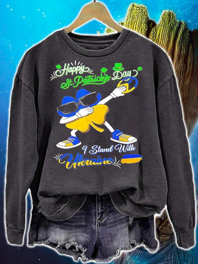 Dabbing Shamrock St Patricks Day I Stand With Ukraine Love Ukraine T-Shirt t-shirt sweatshirt