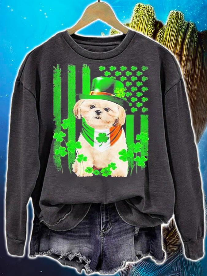 Funny Leprechaun Shih Tzu St Patrick's Day T-Shirt t-shirt sweatshirt