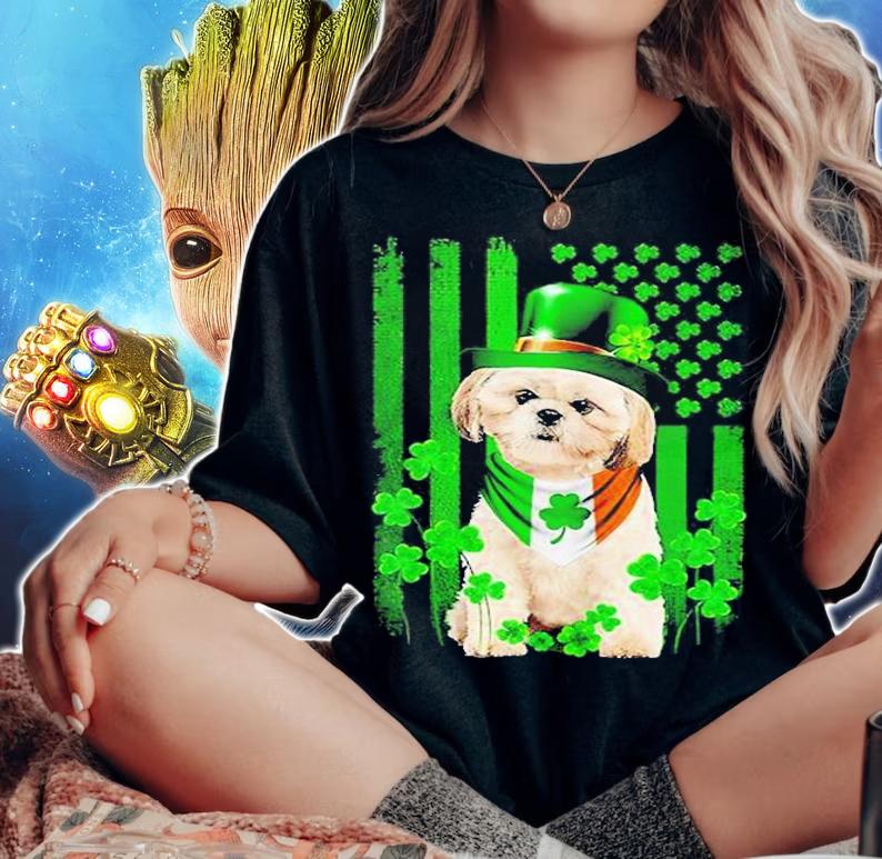 Funny Leprechaun Shih Tzu St Patrick's Day T-Shirt t-shirt woman shirt