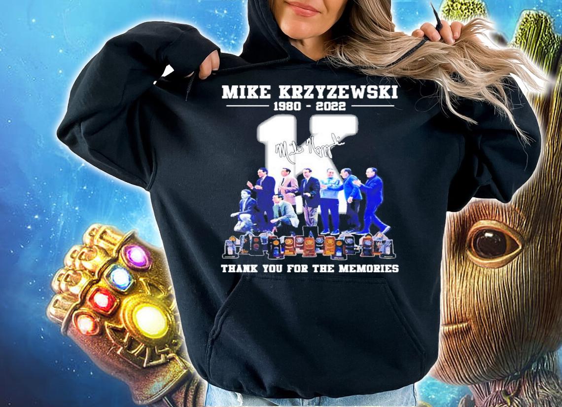 Mike Krzyzewski 1980-2022 signature thank you for the memories shirt t-shirt hoodie