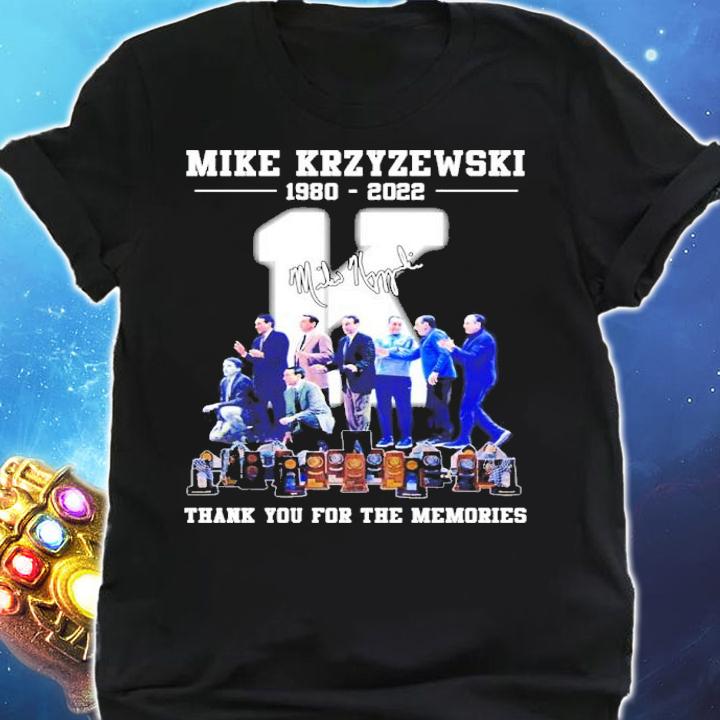Mike Krzyzewski 1980-2022 signature thank you for the memories shirt t-shirt shirt