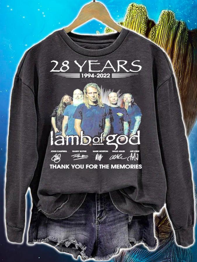 Official 28 Years 1994-2022 Lamb Of God Signatures Thank You For The Memories Shirt t-shirt sweatshirt