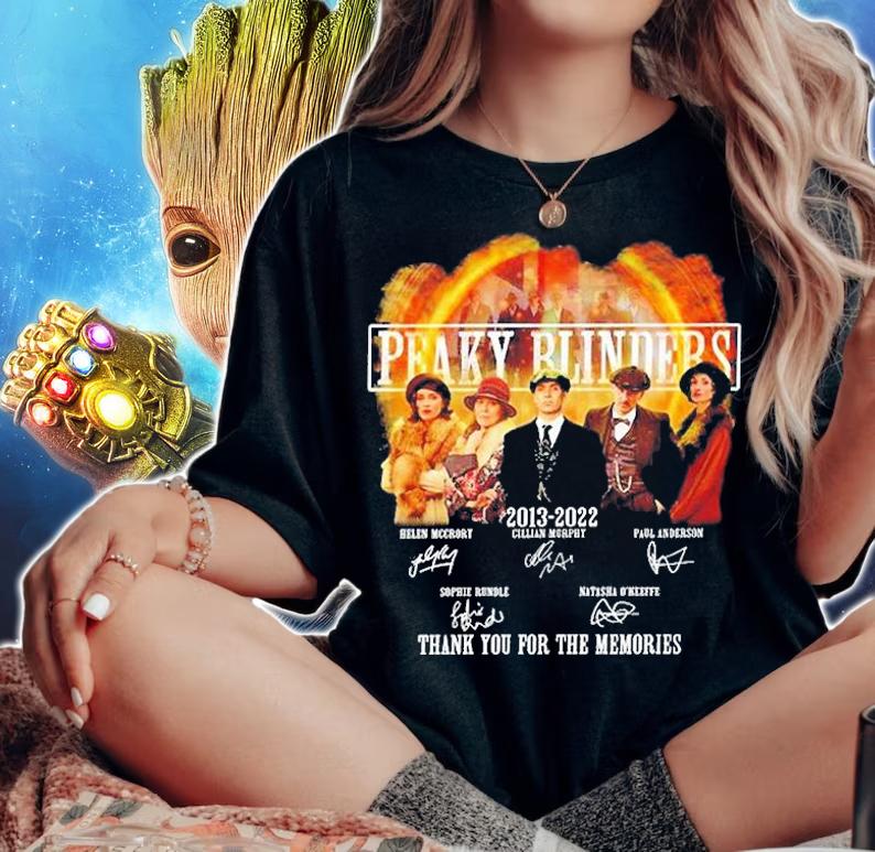 Peaky Blinders 2013-2022 Thank You For The Memories Signatures T-Shirt t-shirt woman shirt