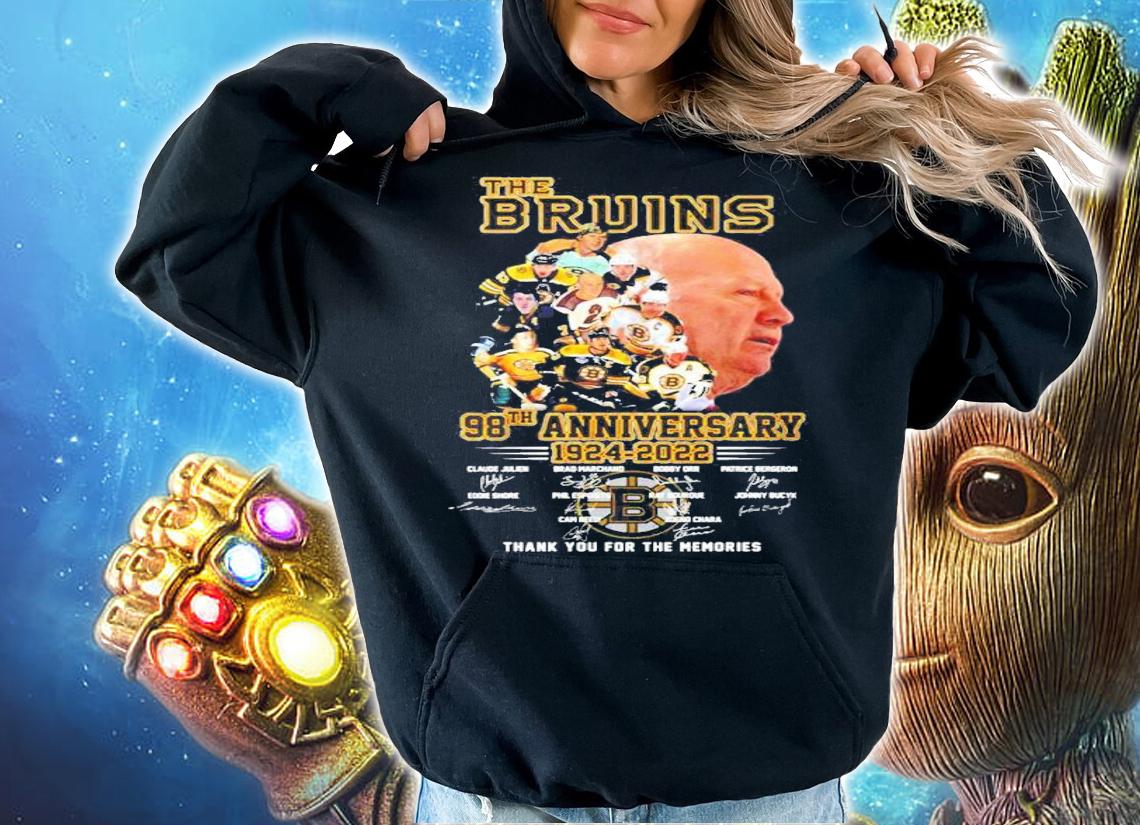 The Bruins 98th Anniversary 1924-2022 Signatures Thank You For The Memories Shirt t-shirt hoodie
