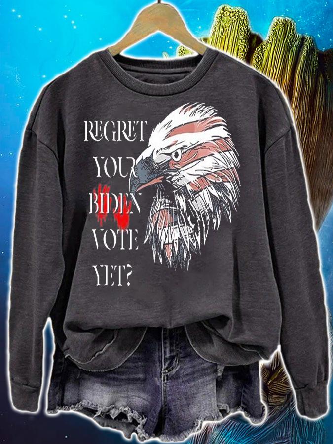 Trump Regret Your Vote Yet Anti Biden Republican Eagle USA Flag Biden T-Shirt t-shirt sweatshirt