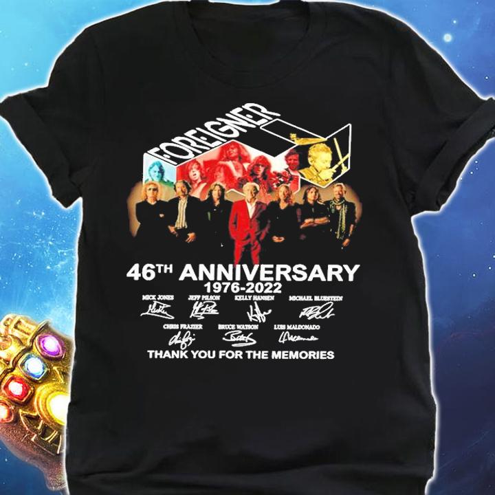 Foreigner 46th Anniversary 1976 2022 Signature Thank You For The Memories T-Shirt t-shirt shirt
