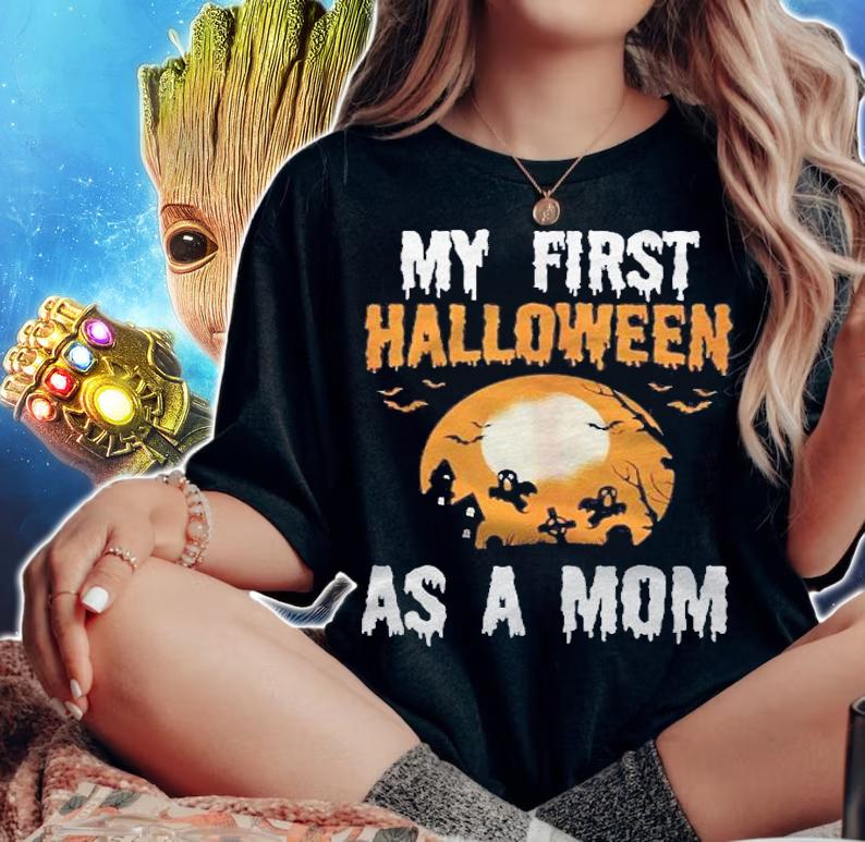 Women Funny Halloween Costume Gift My First Halloween As Mom Shirt t-shirt woman shirt