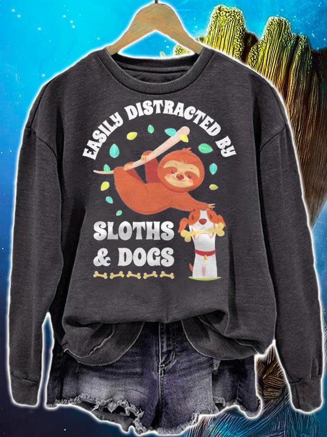 Funny Easily Distracted By Sloths & Dogs Favorite Animals Shirt t-shirt sweatshirt