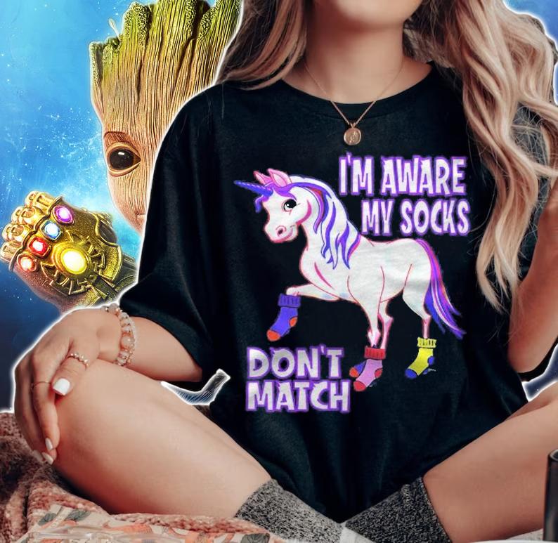 Funny Mismatched Socks Im Aware My Sock Dont Match Shirt t-shirt woman shirt