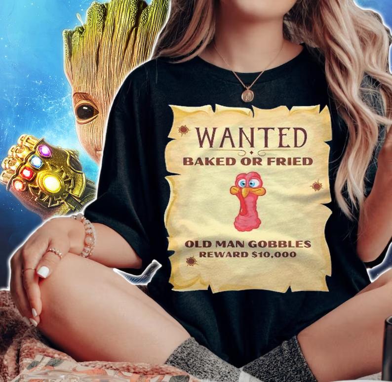 Funny Wanted Turkey Thanksgiving Costume Novelty Shirt t-shirt woman shirt