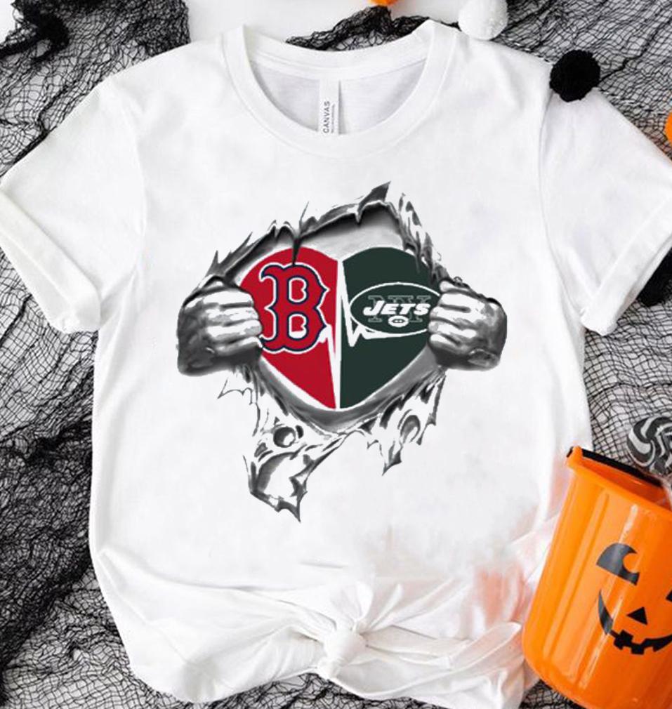 Blood Inside Me Boston Red Sox And New York Jets t-shirt shirt