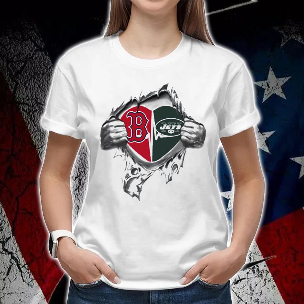 Blood Inside Me Boston Red Sox And New York Jets t-shirt woman shirt