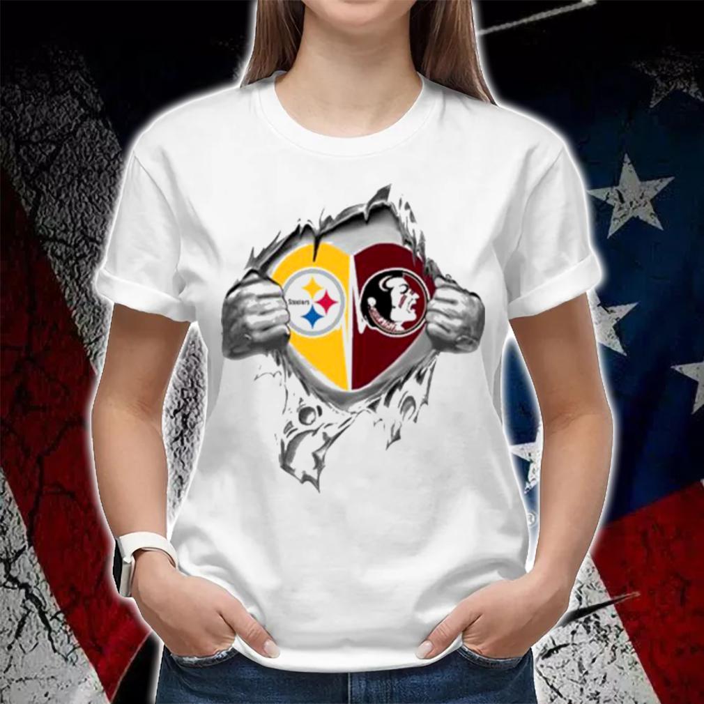 Blood Inside Me Pittsburgh Steelers And Florida State Seminoles t-shirt woman shirt