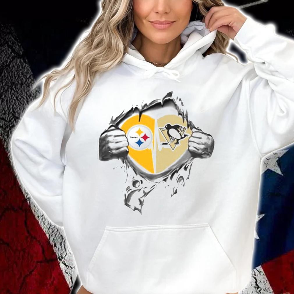 Blood Inside Me Pittsburgh Steelers And Pittsburgh Penguins t-shirt hoodie