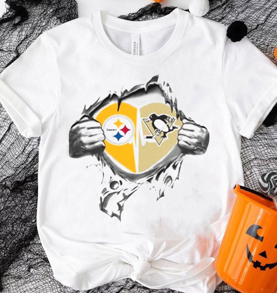 Blood Inside Me Pittsburgh Steelers And Pittsburgh Penguins t-shirt shirt