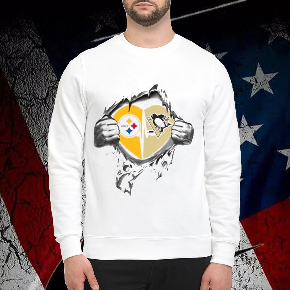 Blood Inside Me Pittsburgh Steelers And Pittsburgh Penguins t-shirt sweatshirt