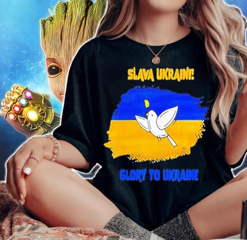 Slava Ukraini Glory To Ukraine Ukrainian Flag Peace & Dove Save Ukraine shirt t-shirt woman shirt
