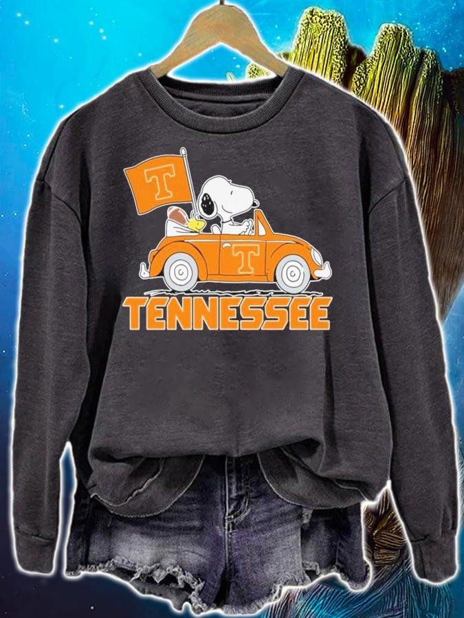 Snoopy And Woodstock Driving Car Tennessee Volunteers Flag t-shirt sweatshirt